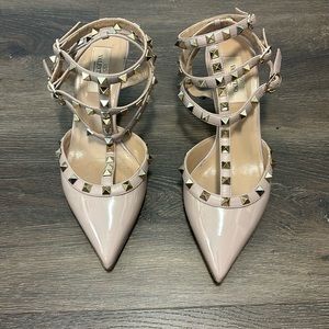 Valentino Rockstud Caged Pump 65mm - Poudre - Size 7.5